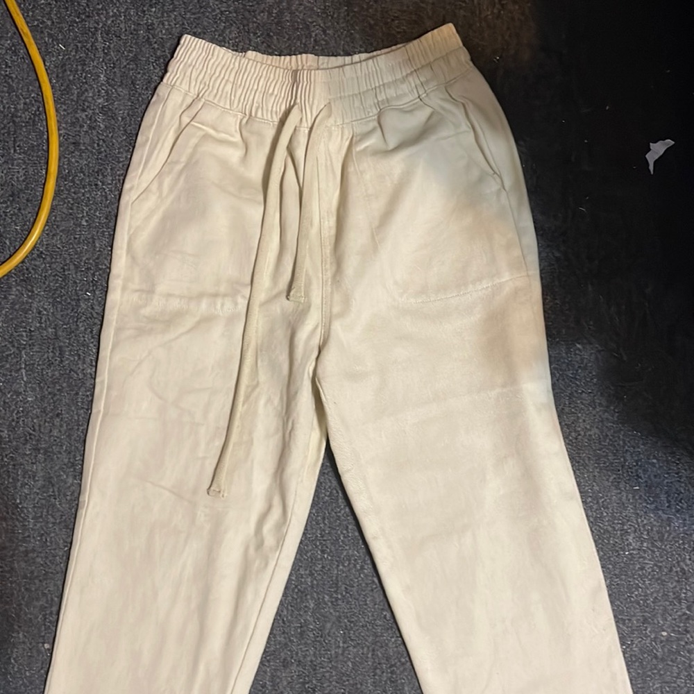 Women’s Beige Denim Drawstring Pants